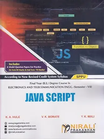 JAVA SCRIPT (Final Year (B.E.) Electronics and Telecommunication Engg. Semester 7)